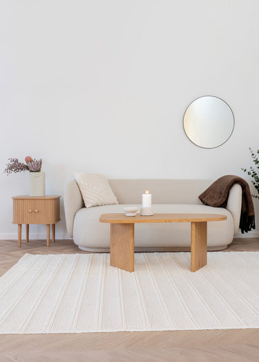 Table de chevet avec portes coulissantes Naturel