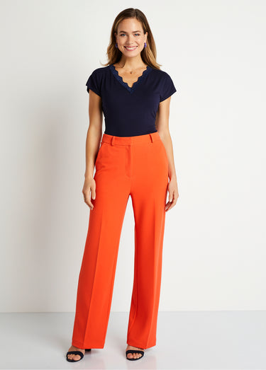 Pantalon fluide large Orange
