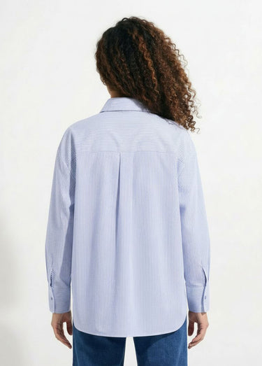 Chemisier rayé + 3 broches métal étoile Raye Bleu