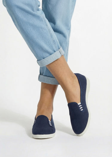 Mocassins toile largeur confort Marine