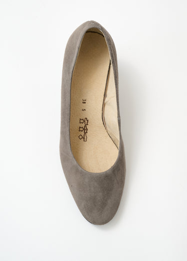 Escarpins cuir bout rond largeur confort Gris