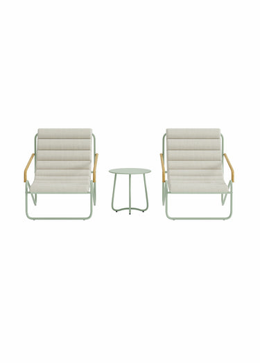 Chaises longues design + Table basse Vert