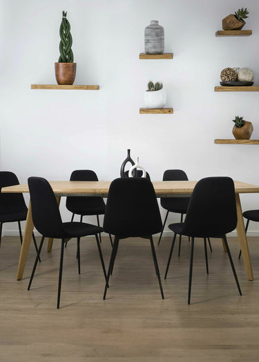 Table extensible avec bords irréguliers Marron