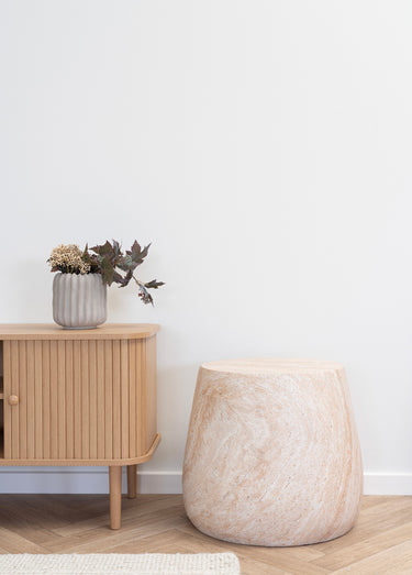Table d’appoint design en fibre d'argile Naturel