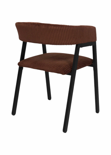 Fauteuils minimalistes velours cotelé 1T Terracotta / Noir