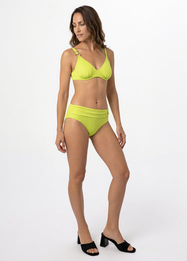 Maillot de bain 2 pièces lignes irisées Anis