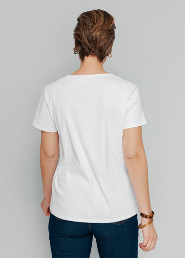 T-shirt motif floral avec broderies Naturel