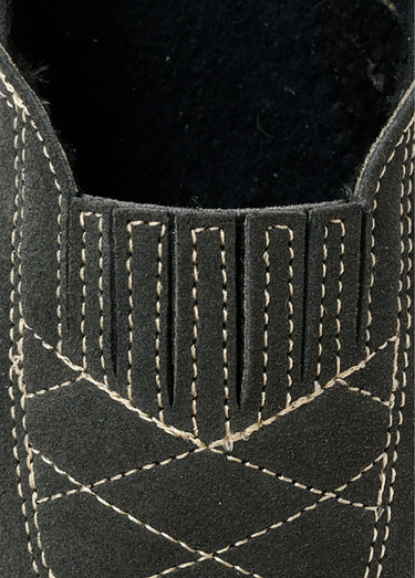 Mocassins élastiqués cuir grande largeur Gris