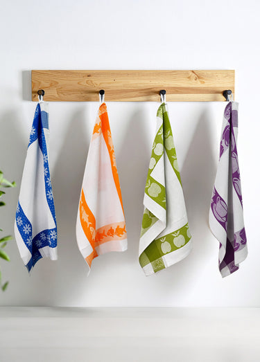 Lot de 3 torchons jacquard assortis, Carré 2V Vert