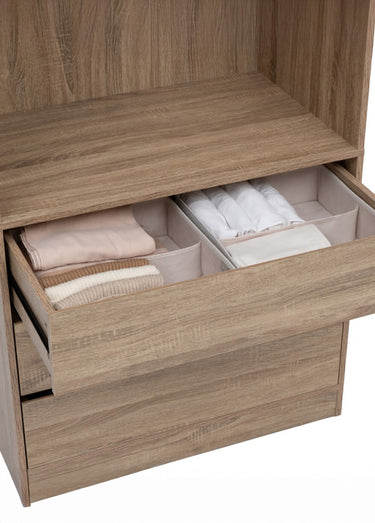 Rangement tiroirs 2 grands compartiments Beige