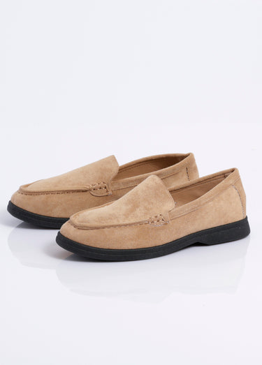 Mocassins plats essentiels en suédine Beige