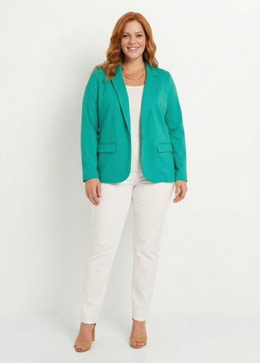 Veste droite boutonnée maille milano unie Vert