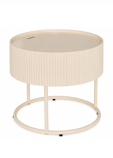 Table basse ronde avec rangement JUNA Beige