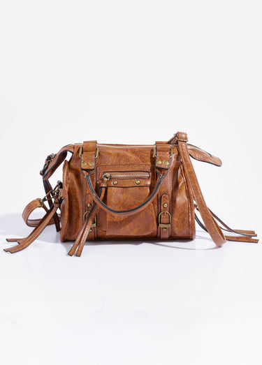 Sac à main métal vieilli multi liens Camel
