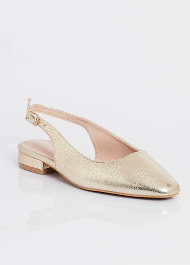 Ballerines bride slingback, bout amande Dore