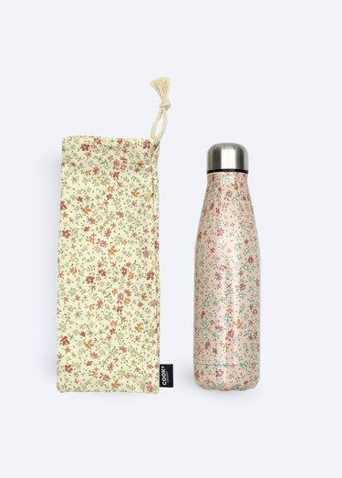 Gourde isotherme inox décor pastel Rose