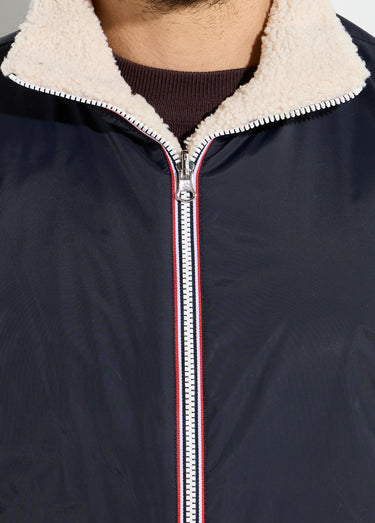 Blouson sans manches déperlant fourré Marine/Ecru