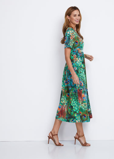 Robe longue décolleté effet cache-coeur Imp Vert