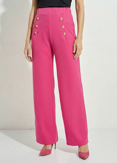 Pantalon effet pont taille élastiquée Fuchsia