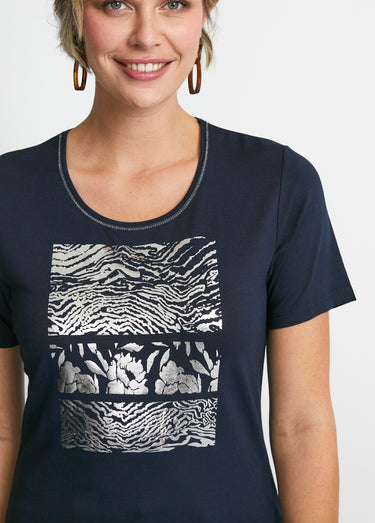 Tee-shirt manches courtes sérigraphie Marine