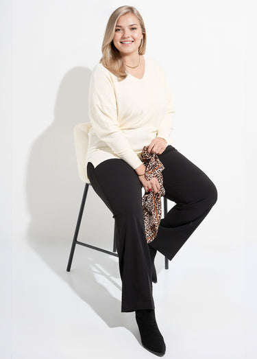 Pull maille fine jauge avec mini sequins Ecru