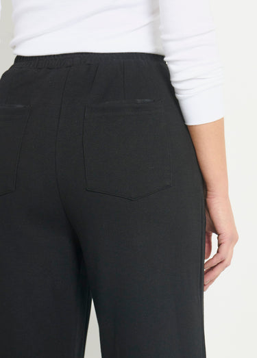 Pantalon large confort maille polo Noir