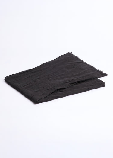 Foulard type chèche avec petites franges Noir