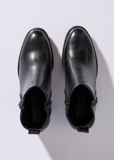 Boots zippées à talon détails cloutés Noir
