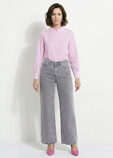 Jean 5 poches coupe wide, spécial GRANDE Gris Clair