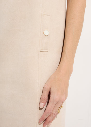 Robe courte tissu suédé velouté Beige