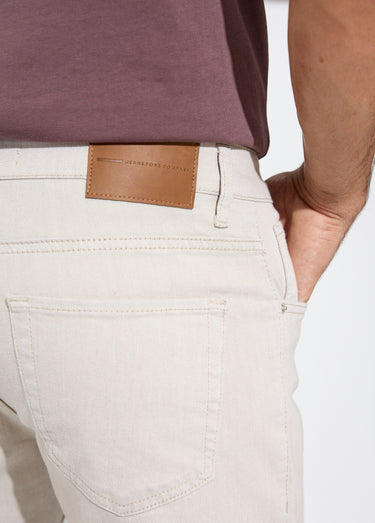 Jean 5 poches denim clair, coupe droite Beige