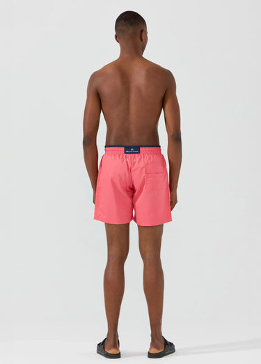 Short de bain uni, taille élastiquée Rose Fonce