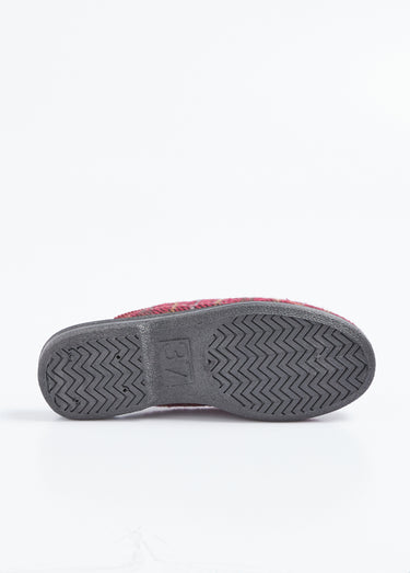 Chaussons mules largeur confort élastiqués Bordeaux