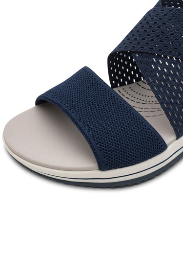 Sandales larges brides mesh et élastiques Marine