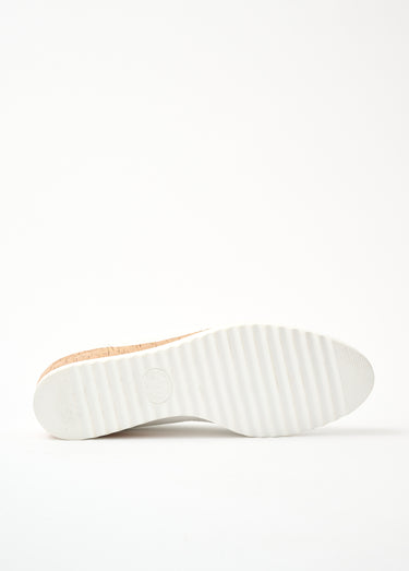 Mocassins chaîne largeur confort compensés Blanc