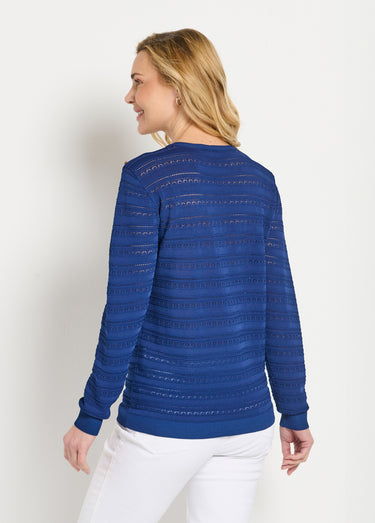 Pull doux col rond manches longues Marine