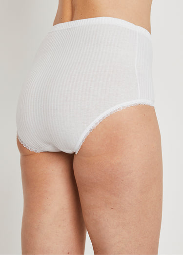 Culotte taille haute coton - lot de 4 Blanc Lot4