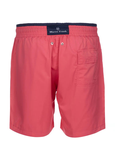 Short de bain uni, taille élastiquée Rose Fonce