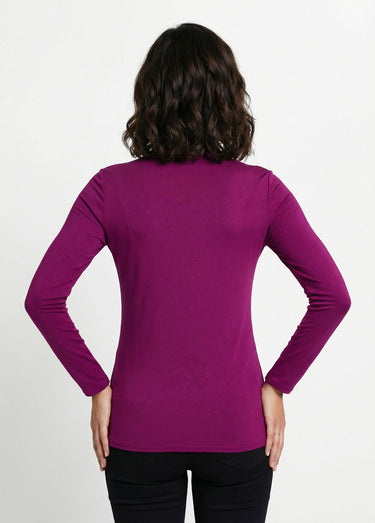 Sous-pull extensible col montant Uni Cassis