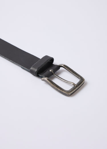 Ceinture en cuir mat, boucle effet usé Noir