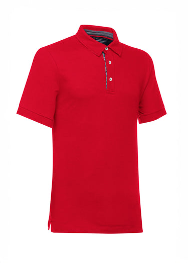Polo en maille piquée à manches courtes Rouge