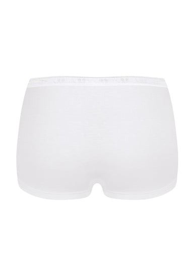 Shorty Basic+ coton stretch uni Blanc