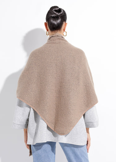 Echarpe triangle maille douce et chaude Taupe