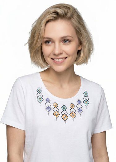 T-shirt long manches courtes Blanc