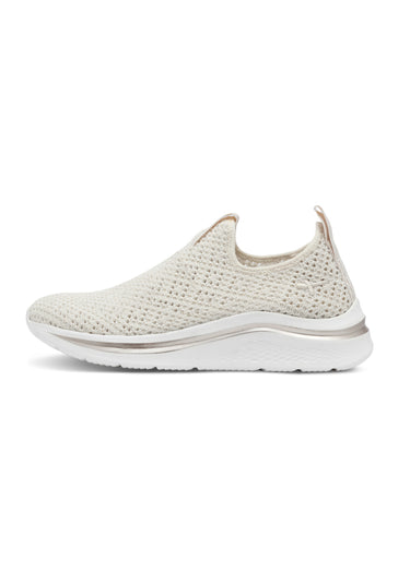 Baskets compensées en maille sans lacets Beige