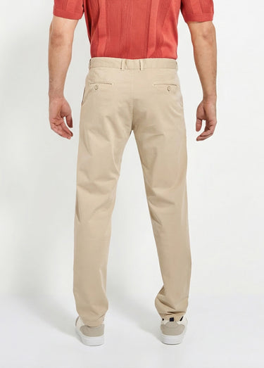 Pantalon chino droit toile coton stretch Beige