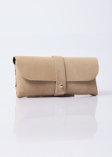 Etui à lunettes cuir suédé bords francs
