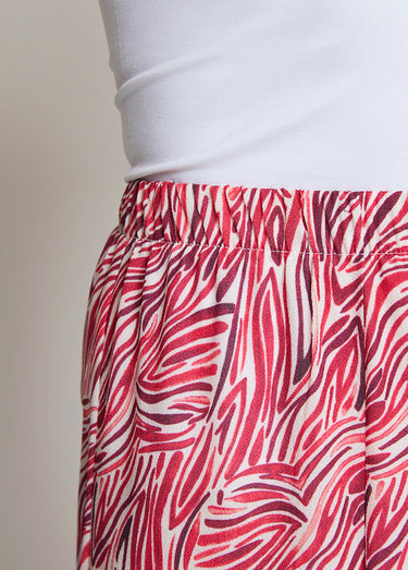 Jupe-pantalon taille élastiquée ample Imprime Framboise