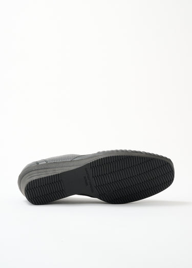 Mocassins cuir largeur confort bi-matière Noir
