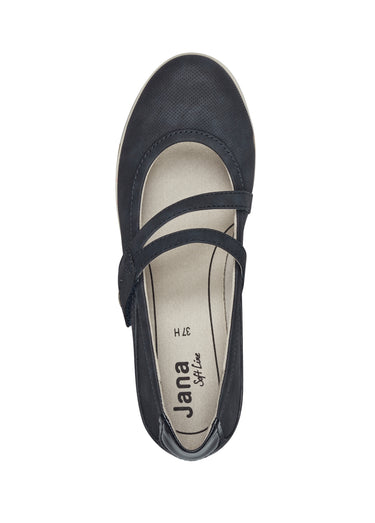 Ballerines à scratch semelle compensée Marine